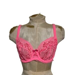 Body by Victoria Unlined 36DD Pink Floral Lace sexy Bra